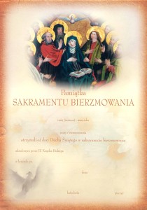 DYPLOM - PAMIĄTKA SAKR. BIERZMOWANIA 01